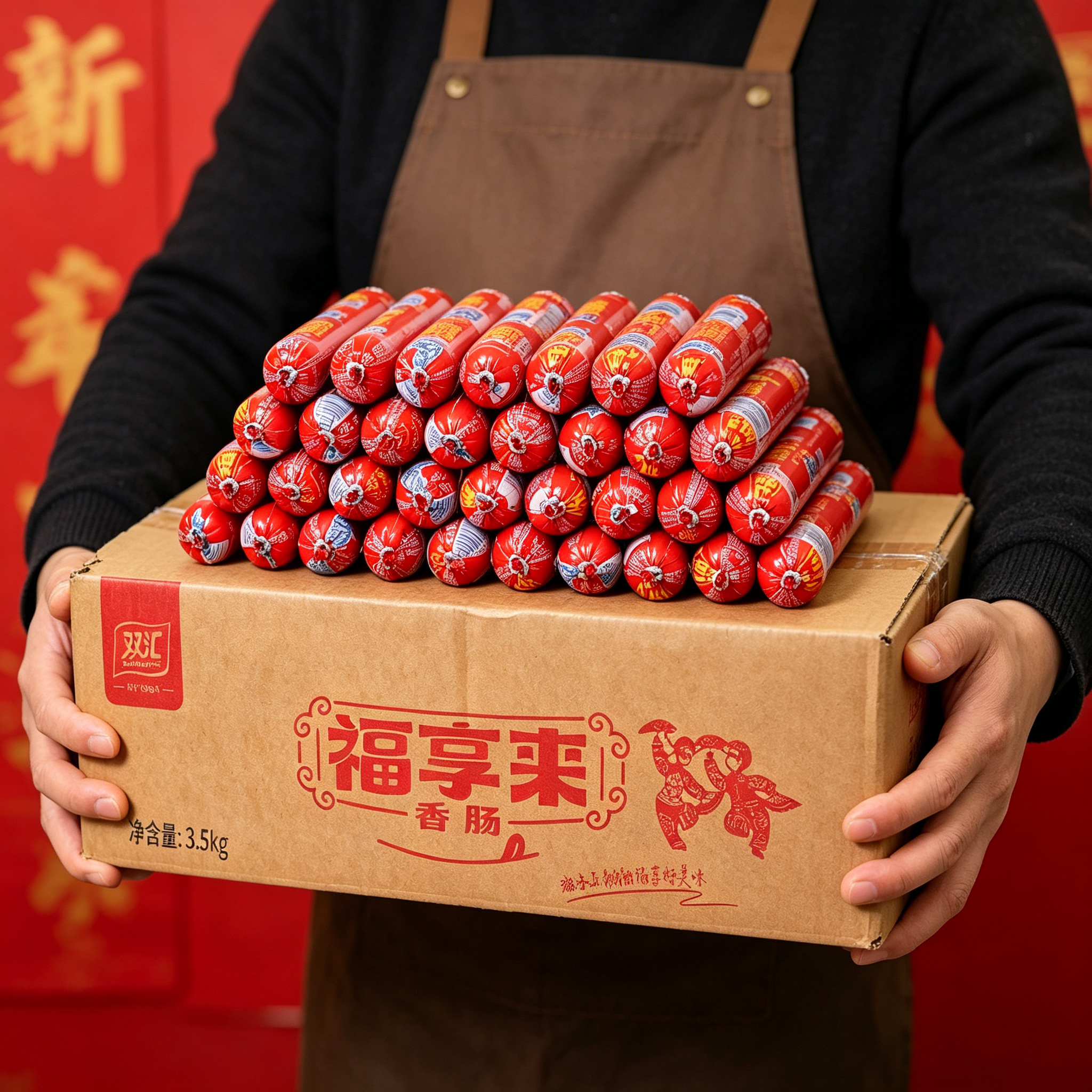 双汇整箱福享来70g汇享来香肠即食火腿肠东北烧烤肠批发油炸商用