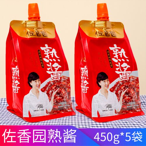 佐香园熟酱450g*5东北大酱黄豆酱家用甜面蘑菇酱辣酱葱蘸酱豆瓣酱