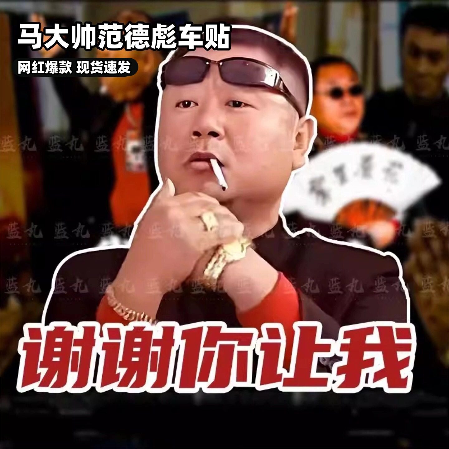 马大帅范德彪车贴彪哥谢谢你让我防水反光背胶车贴辽北第一狠人