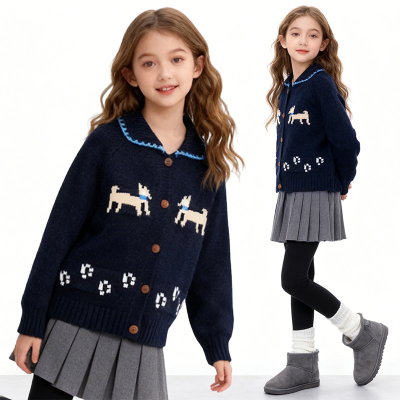 女童韩系长袖针织衫休闲上衣