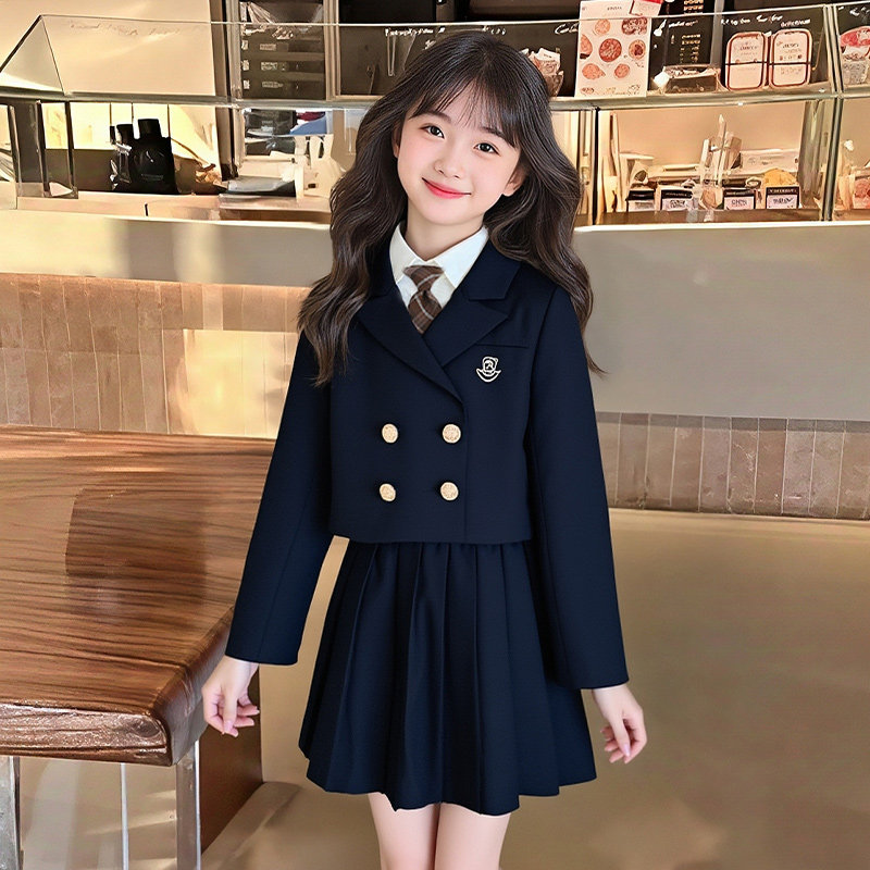 女童秋冬季2025jk套装新款