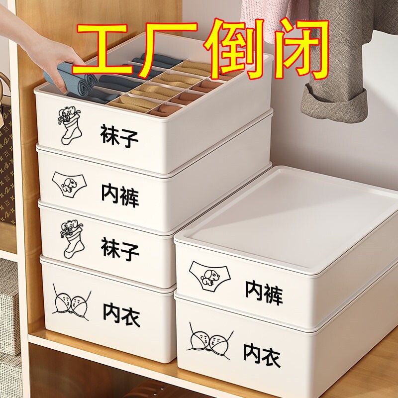 内衣收纳盒抽屉式衣柜家用分格文胸袜子内衣袜收纳盒内裤三合一叠