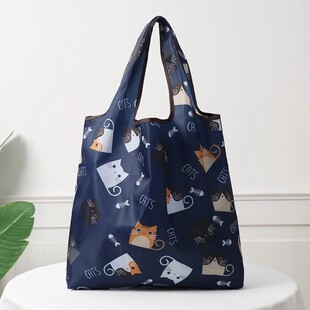 花布环保袋涤纶便携手提袋可折叠超市购物袋买菜包便捷折叠购物袋