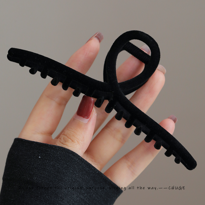 13cm发量多加大号植绒抓夹发饰