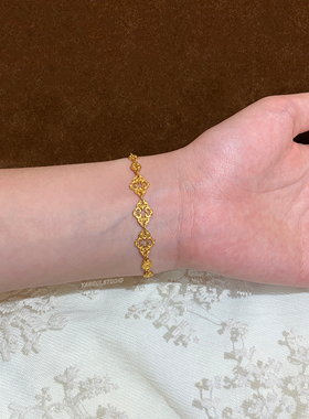 燕归金蕾丝国风纯银百搭手链女