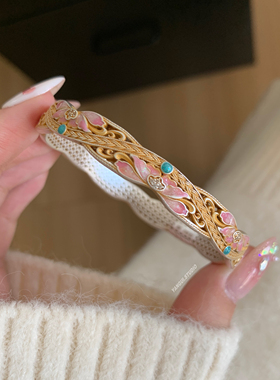 燕归荷树莲国风足银百搭手镯女