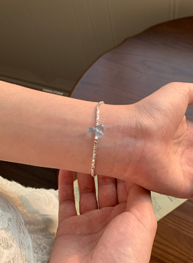 燕归蓝寻滴纯银s925极简风手链女