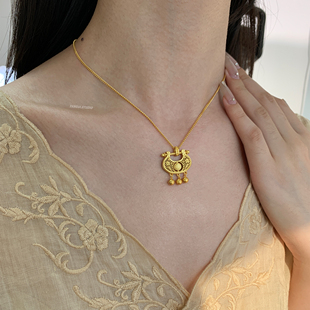 Yangui燕归「吉元年」国风新中式足银999.9主坠百搭轻奢小众项链