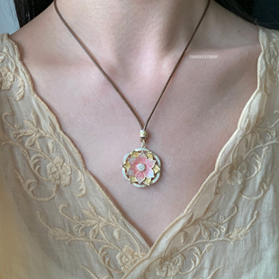 Yangui燕归「香晴雪」国风新中式足银999.9锁骨链编绳描金项链女