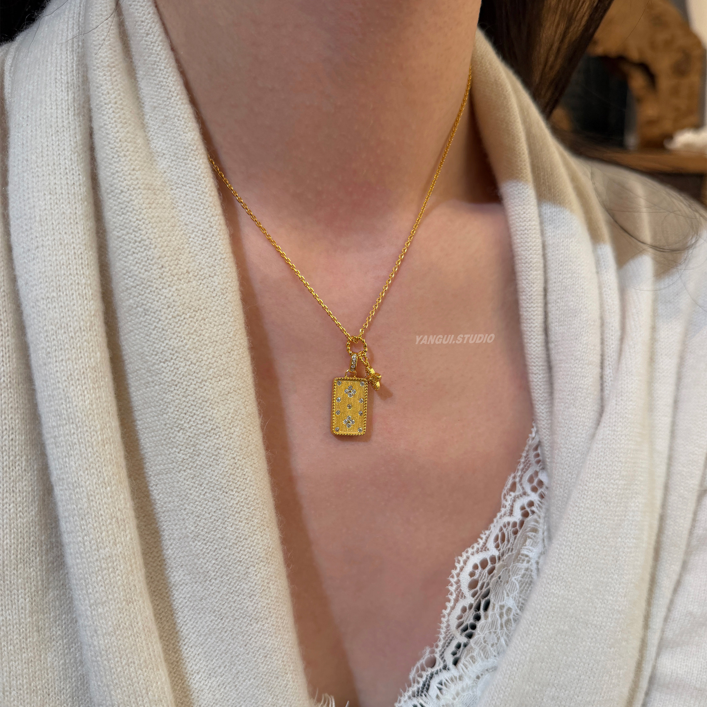 Yangui燕归「星星无事牌」时尚流行轻奢纯银s925锁骨链百搭项链女