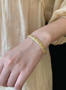 燕归瑄草玉国风足银百搭手镯女