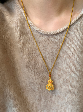 燕归福儒花国风新中式足银项链女