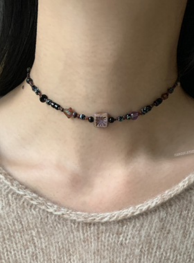 燕归紫慕新中式捷克珠百搭锁骨链