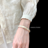 Yangui燕归「凤禾」24k手工描金凤凰足银S999半实心轻奢大气手镯