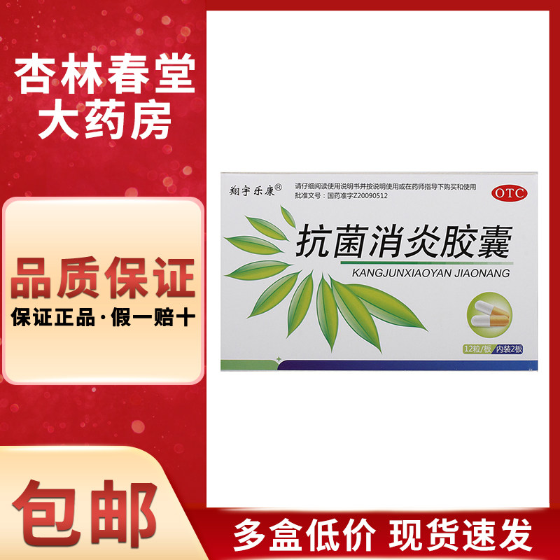 翔宇乐康 菌消炎胶囊24粒/盒 风热感冒牙痛咽喉肿痛清热解毒抗菌
