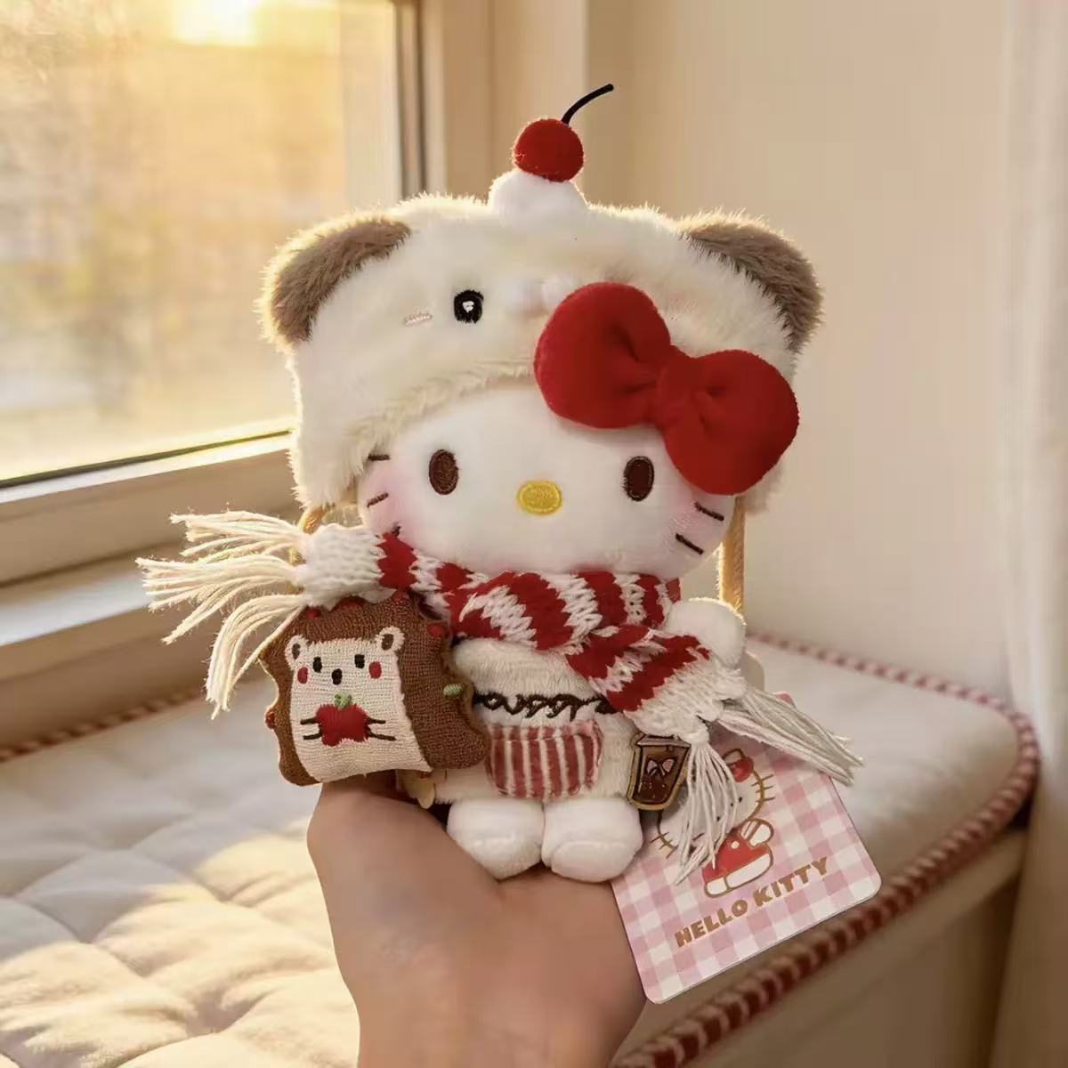 正版尚绒坊HelloKitty卡通毛绒玩偶挂件钥匙扣kt猫公仔包挂件批发图片