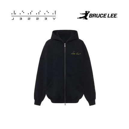 xVESSEL李小龙联名款休闲风潮流连帽拉链休闲卫衣