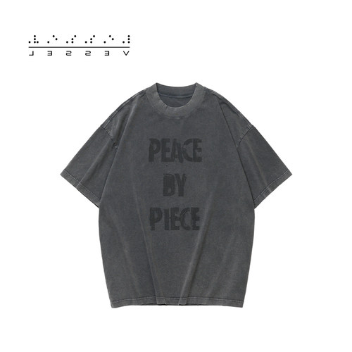 xVESSELpeace by piece 复古印花T恤 印花短袖百搭潮流