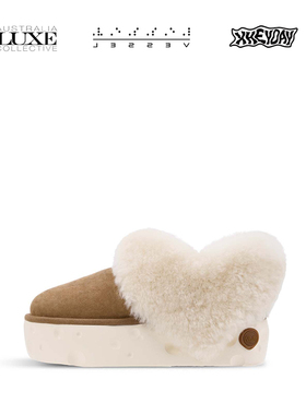 xXESSEL三方联名爱心雪地靴毛绒冬季可爱保暖厚底