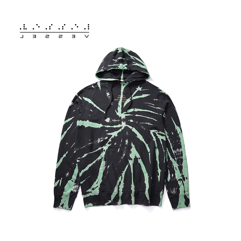 xVESSEL吴建豪同款牛仔宽松拼接印花卫衣运动上衣