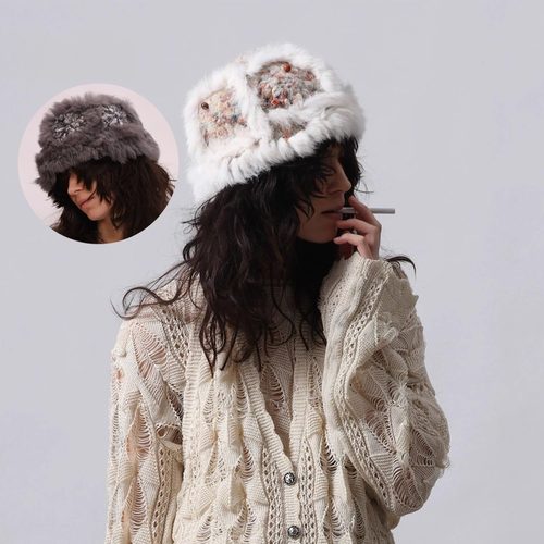 手工钩花钉珠帽百搭甜美