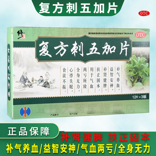 修正复方刺五加片36片补气养血益智安神补肾健脾心悸失眠食欲不振