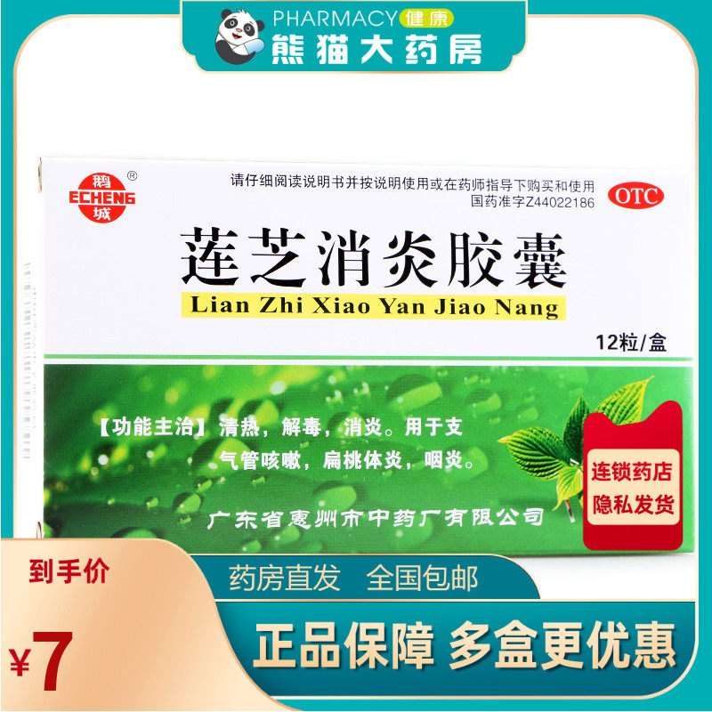 鹅城 莲芝消炎胶囊 12粒清热解毒支气管咳嗽扁桃体炎咽炎消炎药品