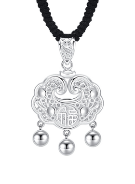 云金丽平安福锁999足银长命锁