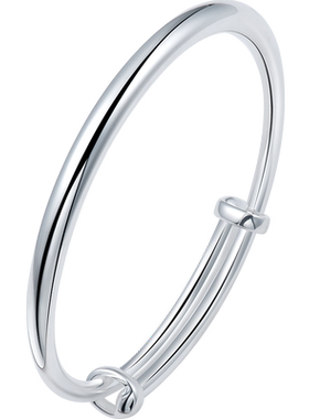 云金丽花好月圆999足银手镯