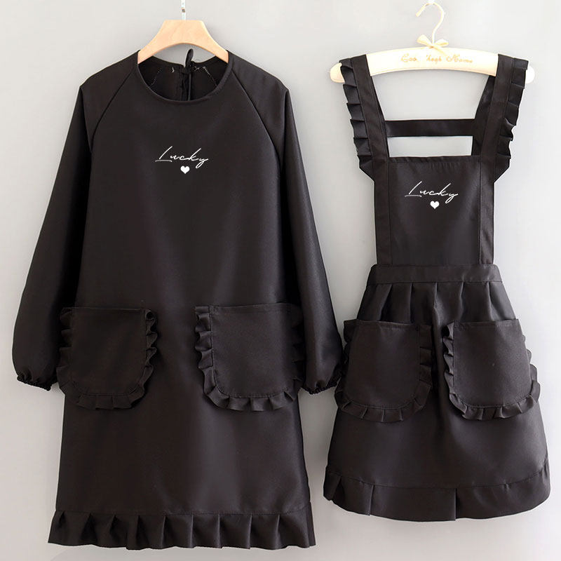 时尚简约长袖围裙可爱厨房防污耐磨罩衣女围腰工作服定制logo印字,家庭/个人清洁工具,围裙,淘宝优惠券,粉丝福利购,淘宝优惠卷