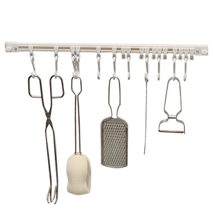 橱柜门后内侧收纳挂钩一排长条免打孔勺子铲子置物架厨房用品大全