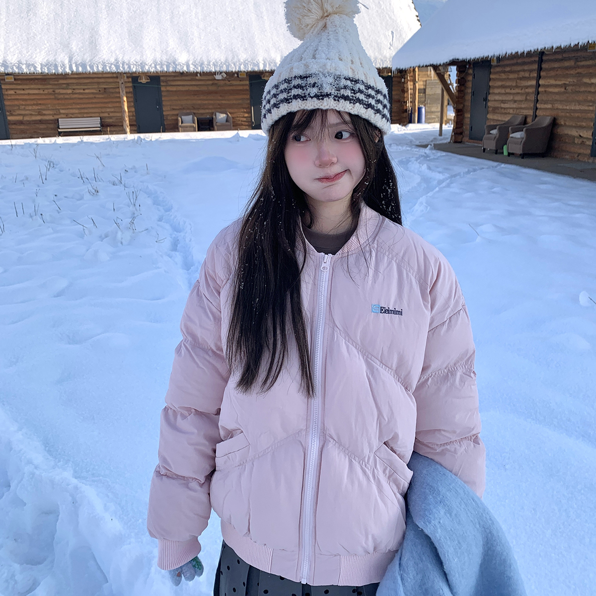 GTGA美式复古多巴胺风加厚棉服女冬季新款保暖宽松休闲面包服外套