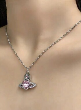 Vivienne西太后爱心吊坠满钻项链法式时尚高级轻奢优雅百搭锁骨链