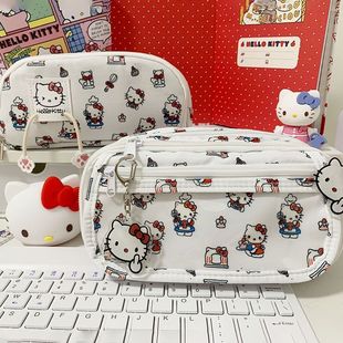 小红书hellokitty女生笔袋ins风大容量多层收纳袋痛包笔袋文具盒