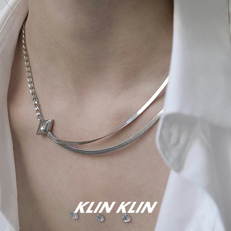 蛇形锆石KLINKLIN锁骨链情侣