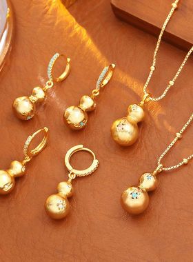 爆款中国风拉丝葫芦福禄项链高级