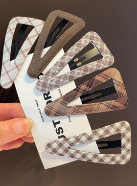 韩版彩色格纹三角BB发夹