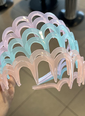 波浪韩式透明发箍高颅顶