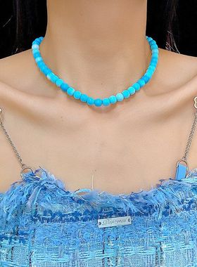 复古简约时尚锁骨链米珠复古国风