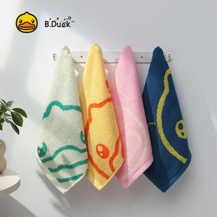 B.Duck小黄鸭纯棉方巾2025新款 儿童小毛巾吸水洗脸女全棉洗脸巾