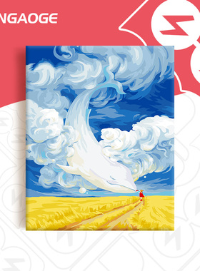 梵高格数字油画diy填充减压手工画画手绘填色涂色油彩画 亲密无间