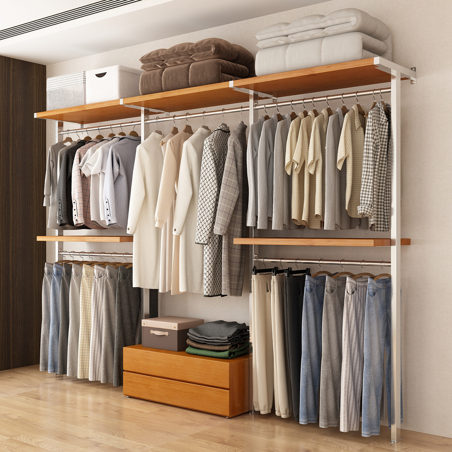 金属衣柜洞洞板实木2025新款爆款卧室家用铁艺钢架结构定制衣帽间,住宅家具,独立衣柜,淘宝优惠券,粉丝福利购,淘宝优惠卷