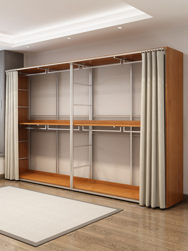 金属衣柜全实木2025新款爆款卧室家用铁艺钢架结构转角定制衣帽间