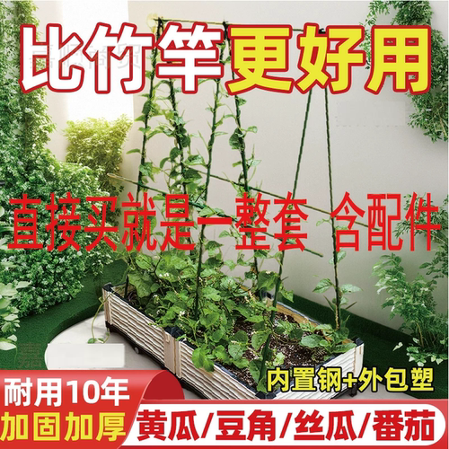 花架支撑杆爬藤架包塑钢管月季豆角西红柿黄瓜园艺固定葡萄支撑架