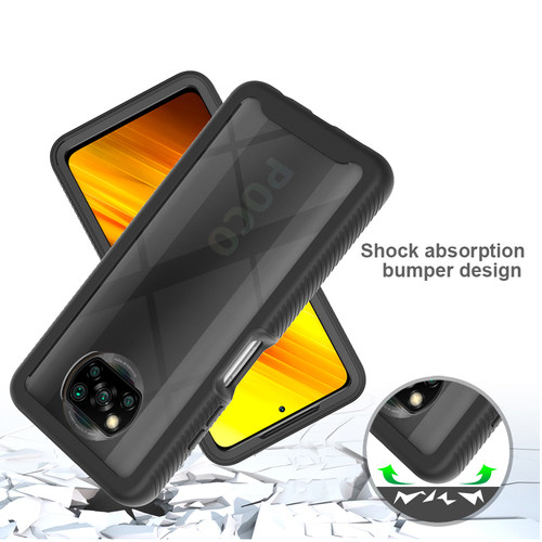 适用于小米pocoX3pro手机壳X3NFC防摔pocoM3硬PC后盖软边红米9T壳