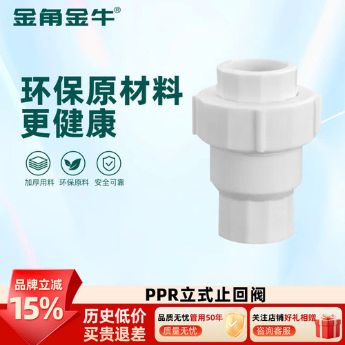 白色PPR止回阀水管配件金角金牛