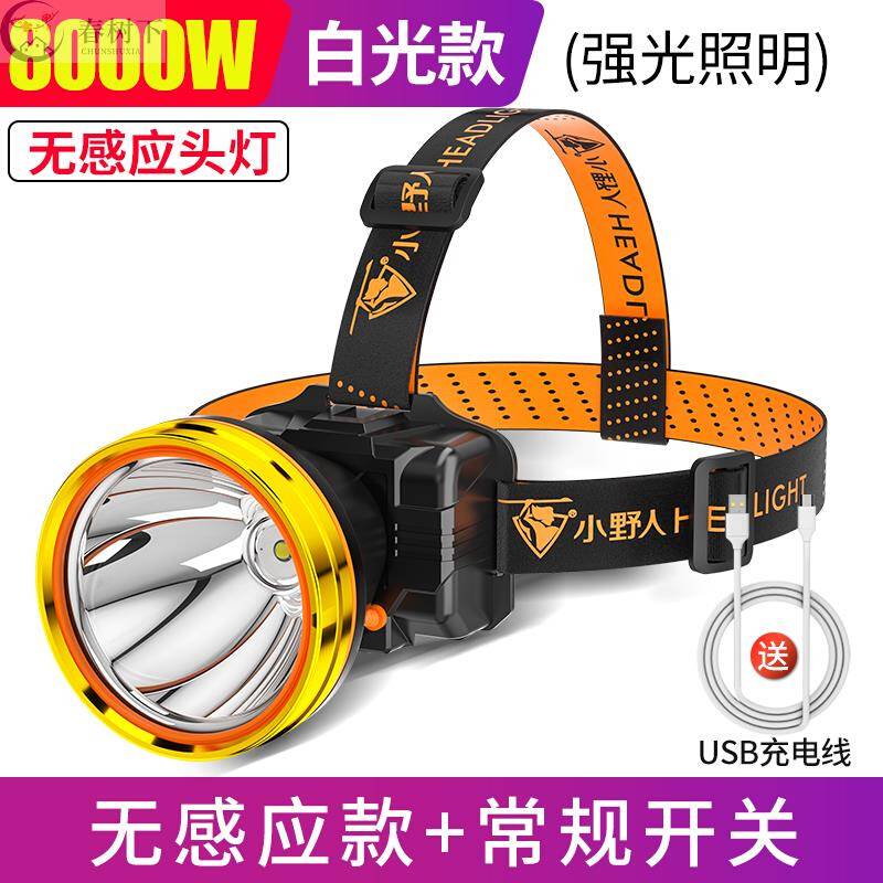 骑行头戴式灯光led头灯黄鳝探洞手电灯带头上探路灯矿工远射灯usb