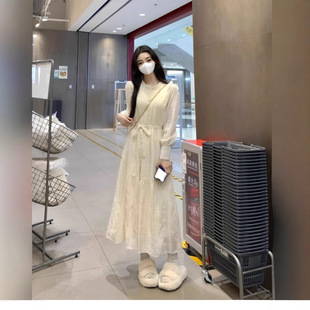 新款 大码 时尚 2025春季 高端精致打底A字长 胖mm新款 甜美连衣裙女装