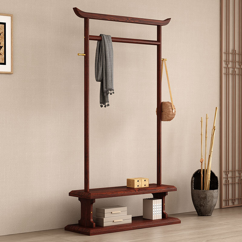 新中式实木一体衣帽架