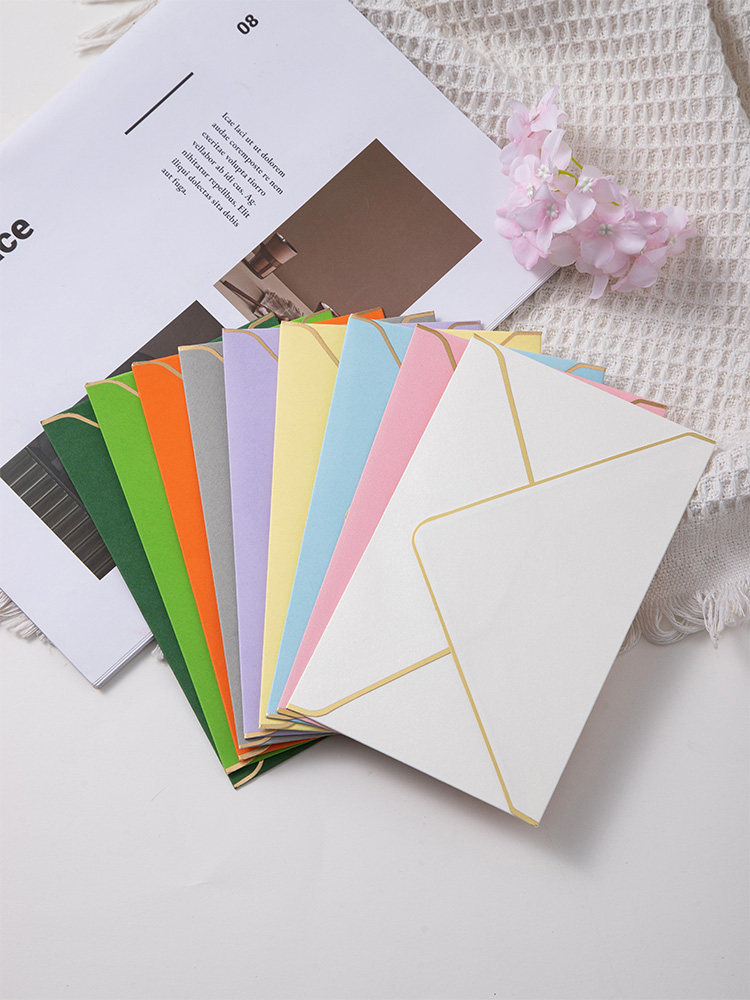 INS 고품질 브론징 엣지 빈 봉투 재고 있음 복권 세트 인사말 카드 진주빛 종이 봉투 창의적인 복권 빨간 봉투